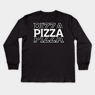 Pizza Pizza Pizza Lover Funny Cute Retro Kids Long Sleeve T-Shirt